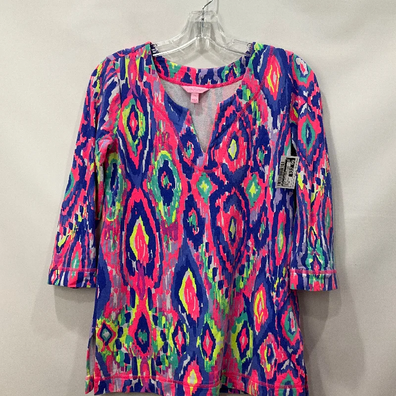 Multi-colored Tunic 3/4 Sleeve Lilly Pulitzer, Size Xs Trendy Men's Scandinavian
