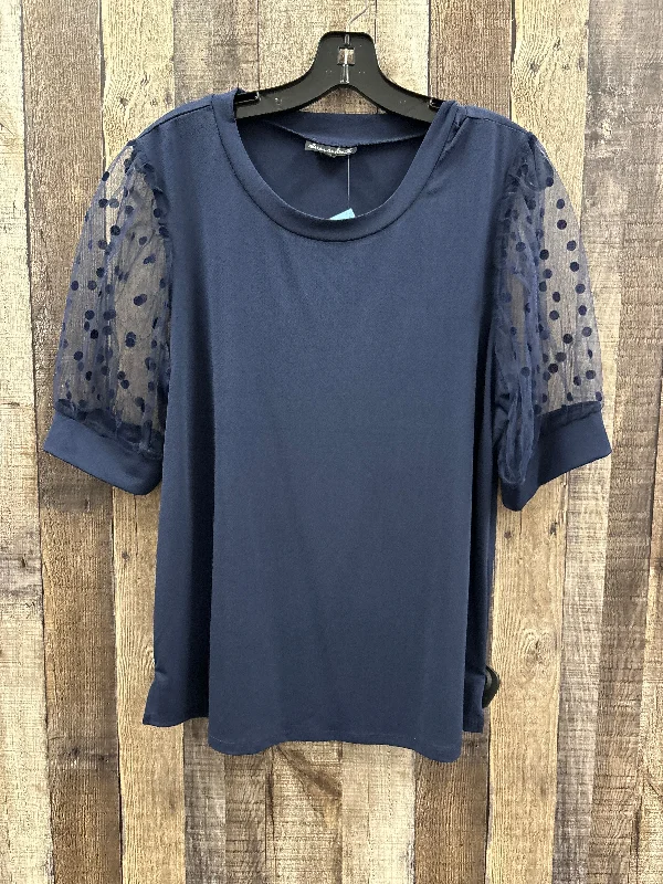Top Short Sleeve By Cme In Navy, Size: Xl Elegant Men's Cashmere