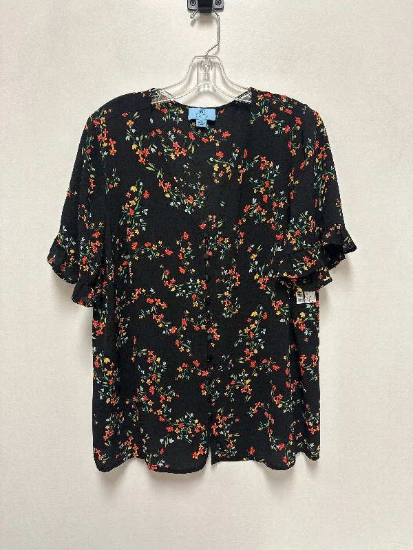 Top Short Sleeve By Cece In Floral Print, Size: 1x Stylish Men's Tropical 