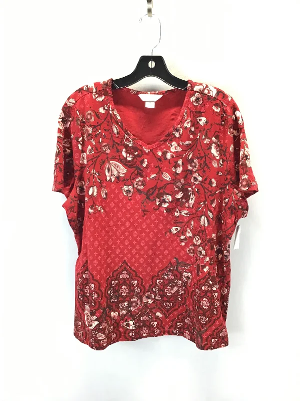 Top Short Sleeve By Cj Banks In Red, Size: 1x Sophisticated Men's French