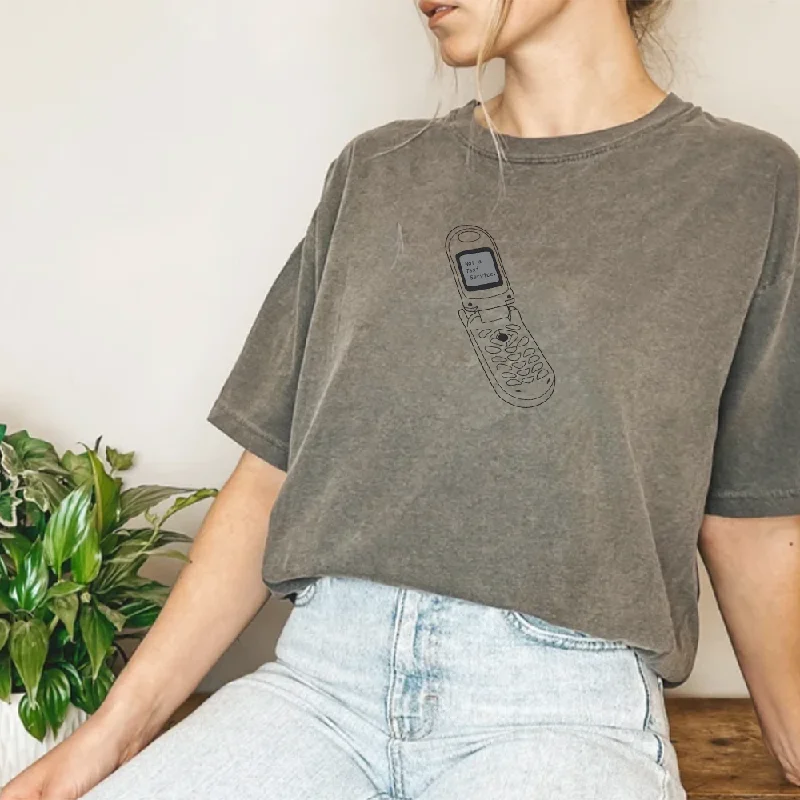 Generation: Mum - Not A Taxi Service Acid Wash Oversized Tee Youthful Men's Anime