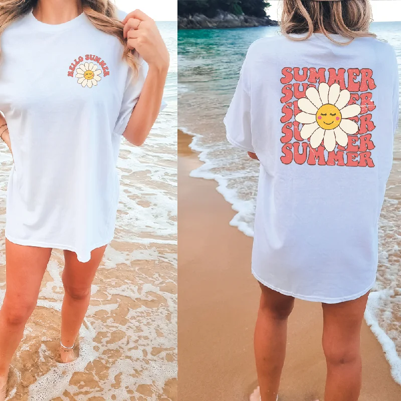 Hello Summer Front & Back Graphic Women's T-shirt Business