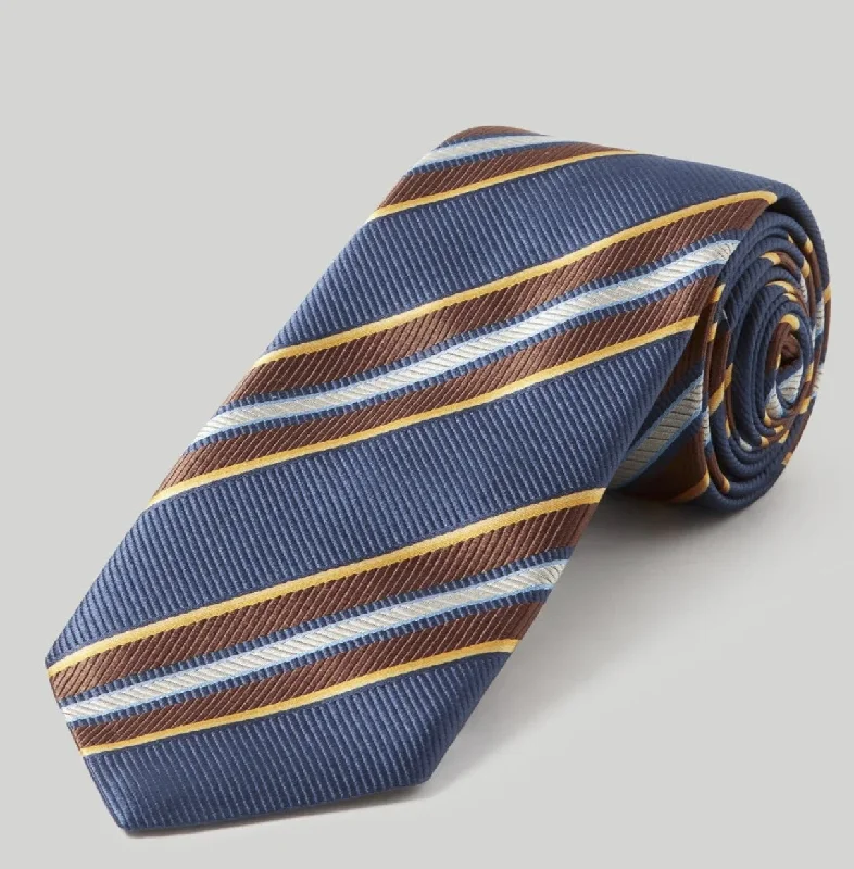 Robert Talbott Navy Multi Repp Tie Sleek Men's Metallic