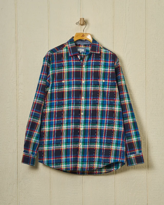 Chore Shirt in Navy Multi Tartan Sleek Men's Metallic