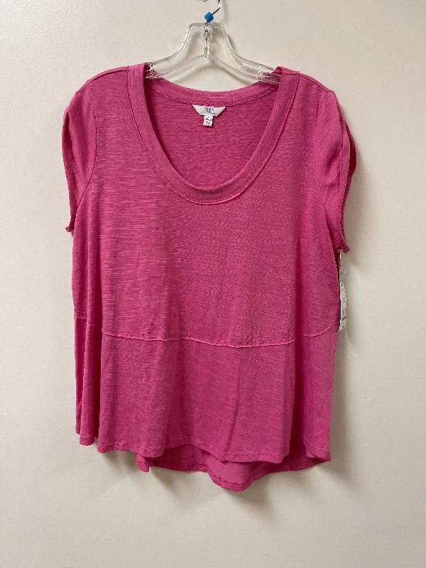 Top Short Sleeve By Time And Tru In Pink, Size: L Stylish Men's Tropical 