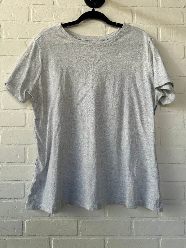 Athletic Top Short Sleeve By Athleta In Grey, Size: 1x Vacation