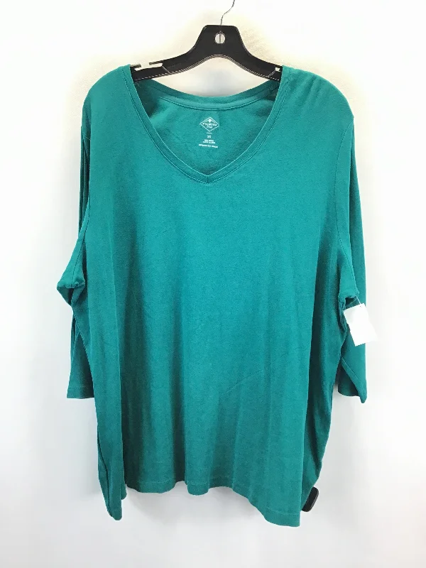 Top Short Sleeve Basic By St Johns Bay In Blue, Size: 2x Laid