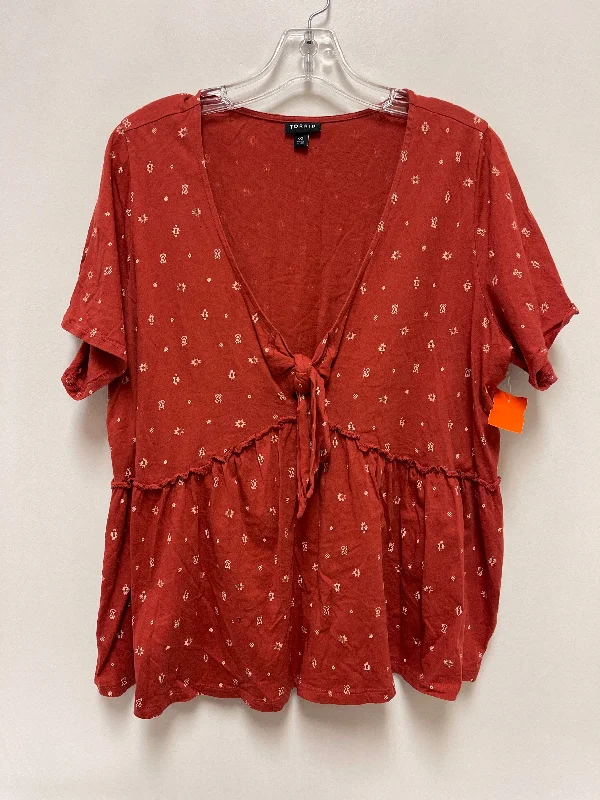 Top Short Sleeve By Torrid In Orange, Size: L Elegant Men's Formal 