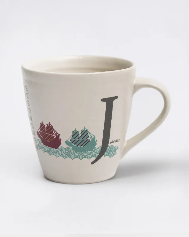 Alphabet J Mug - Stoneware Practical Men's Quick