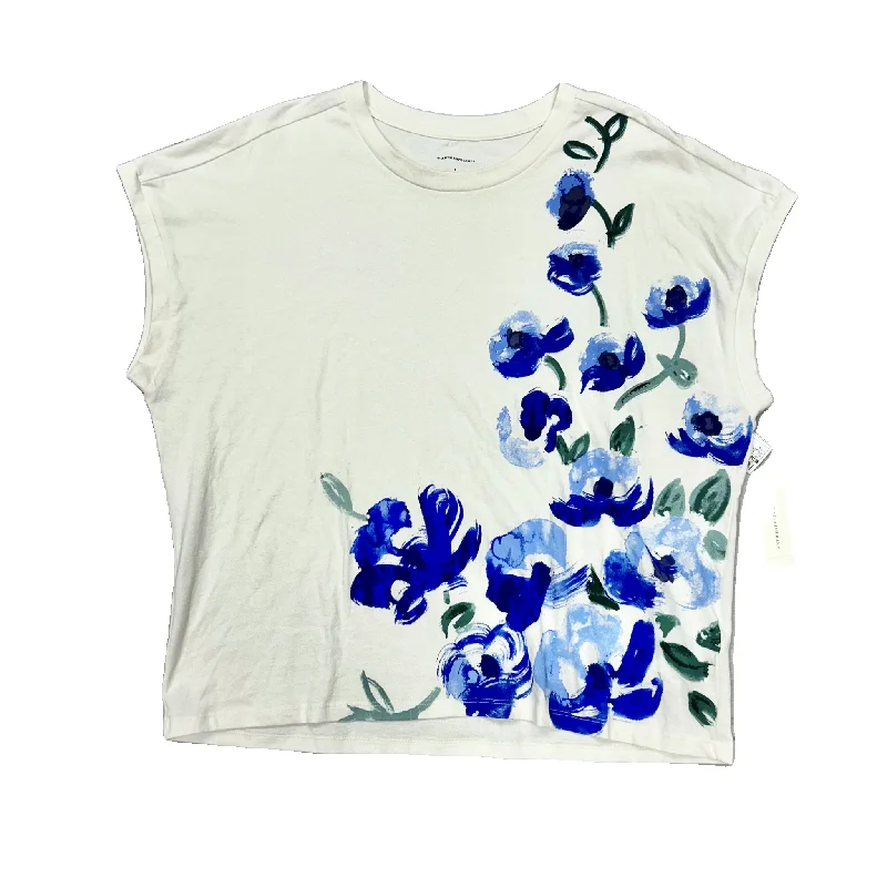 Top Short Sleeve By Anthropologie In Blue & Cream, Size: L Cozy Men's Sherpa