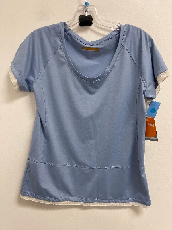 Athletic Top Short Sleeve By Lucy In Blue, Size: L Monochromatic Office Style